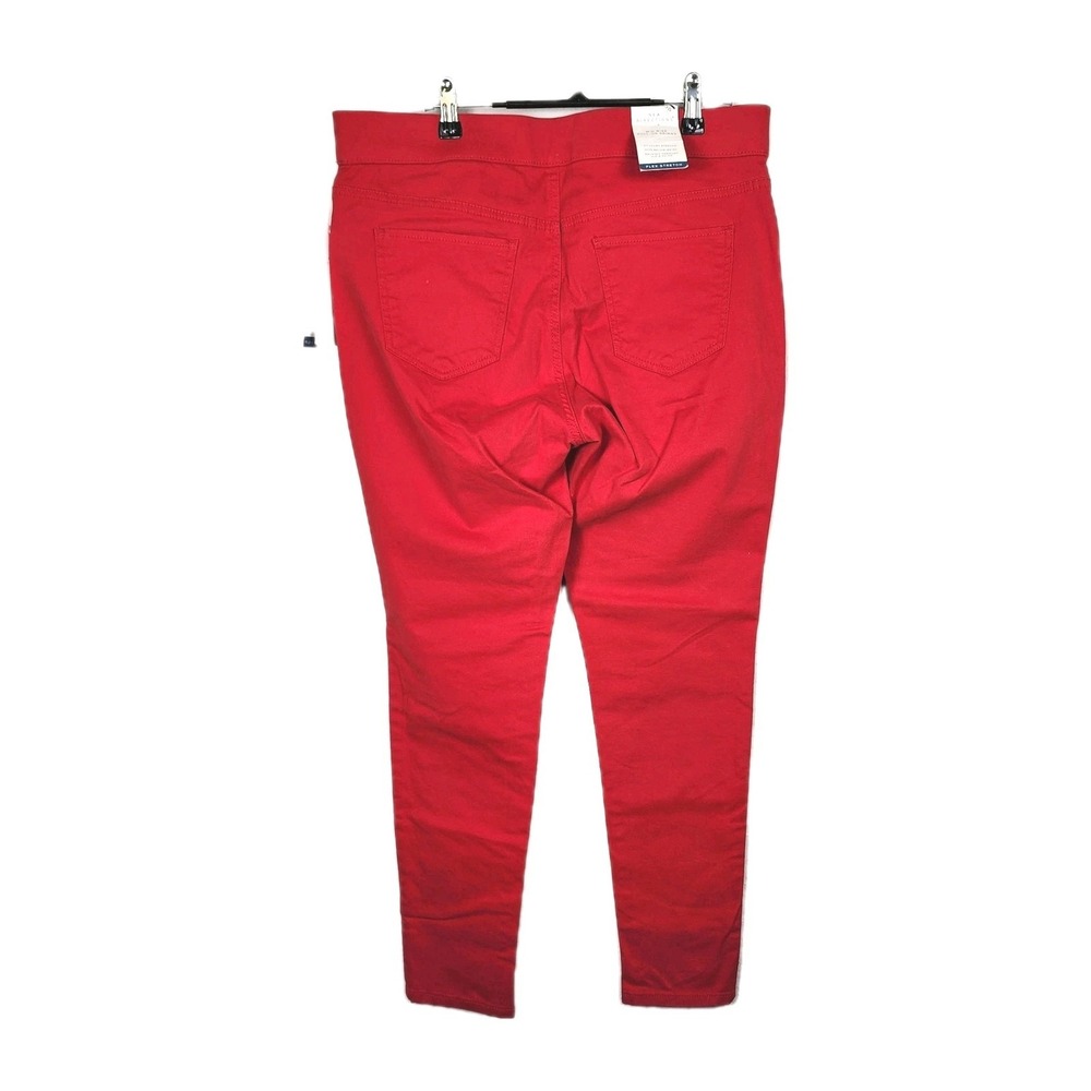New Directions Pull-On Skinny Pants Womens 12 Cherry Red Flex Stretch Casual NEW - Picture 2 of 8